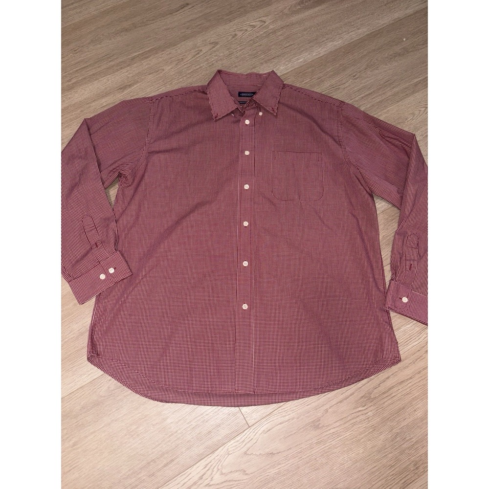 Consensus Men's Long Sleeve Red Performance Shirt Button Up Long Sleeve Size XL